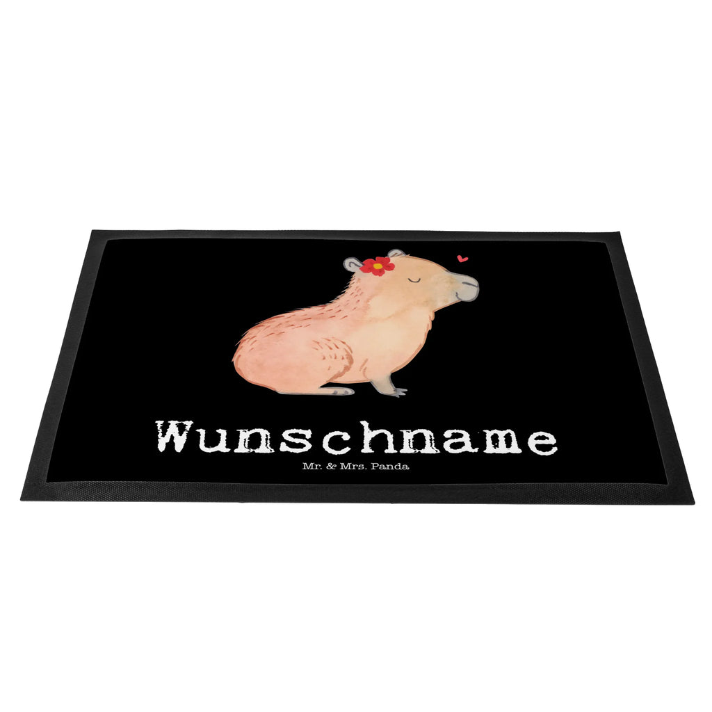 Personalized doormat Capybara flower small animals, cute, funny, cute animal motives, hand drawn, small world, funny sayings, good mood, happy, gifts, gift ideas, special gifts, animal lover, card