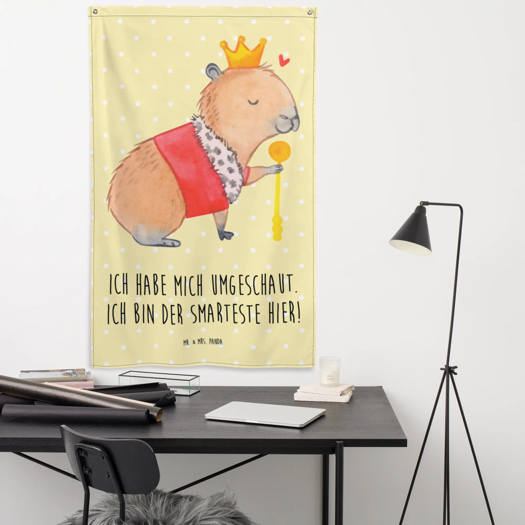 Tapestry Capybara King Tapestry, Decoration, Boho, Wall hanging, small animals, cute, funny, cute animal motives, hand drawn, small world, funny sayings, good mood, happy, gifts, gift ideas, special gifts, animal lover, card
