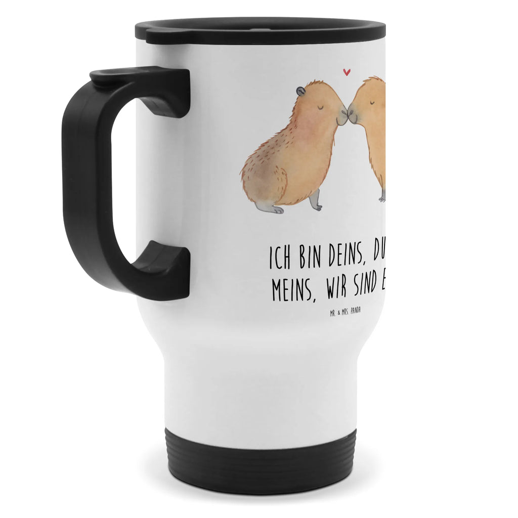 Insulated mug Capybara love travel coffee mug, Insulated mug, travel mug, Coffee mug, To Go mug, Thermo mug, Thermo cup, small animals, cute, funny, cute animal motives, hand drawn, small world, funny sayings, good mood, happy, gifts, gift ideas, special gifts, animal lover, card