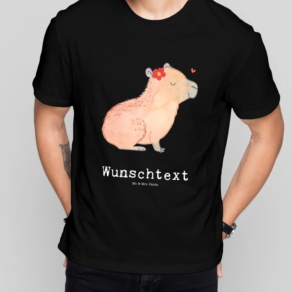Personalised T-Shirt Capybara flower T-Shirt Personalisiert, T-Shirt mit Aufruck, T-Shirt mit Namen, Gute Laune, Lustige Sprüche, Tiere, Tiermotive, Capybara