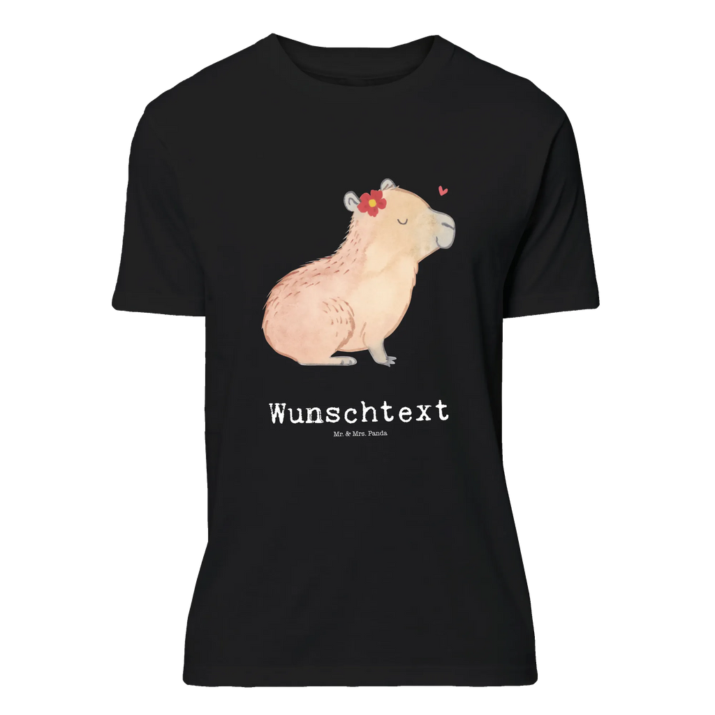 Personalised T-Shirt Capybara flower T-Shirt Personalisiert, T-Shirt mit Aufruck, T-Shirt mit Namen, Gute Laune, Lustige Sprüche, Tiere, Tiermotive, Capybara