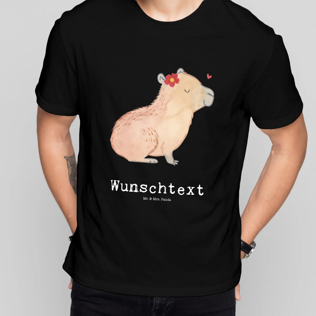 Personalised T-Shirt Capybara flower T-Shirt Personalisiert, T-Shirt mit Aufruck, T-Shirt mit Namen, Gute Laune, Lustige Sprüche, Tiere, Tiermotive, Capybara