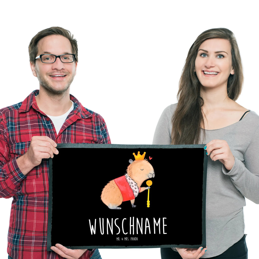 Personalized doormat Capybara King small animals, cute, funny, cute animal motives, hand drawn, small world, funny sayings, good mood, happy, gifts, gift ideas, special gifts, animal lover, card