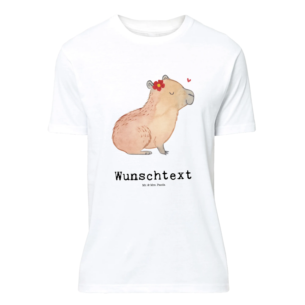 Personalised T-Shirt Capybara flower T-Shirt Personalisiert, T-Shirt mit Aufruck, T-Shirt mit Namen, Gute Laune, Lustige Sprüche, Tiere, Tiermotive, Capybara