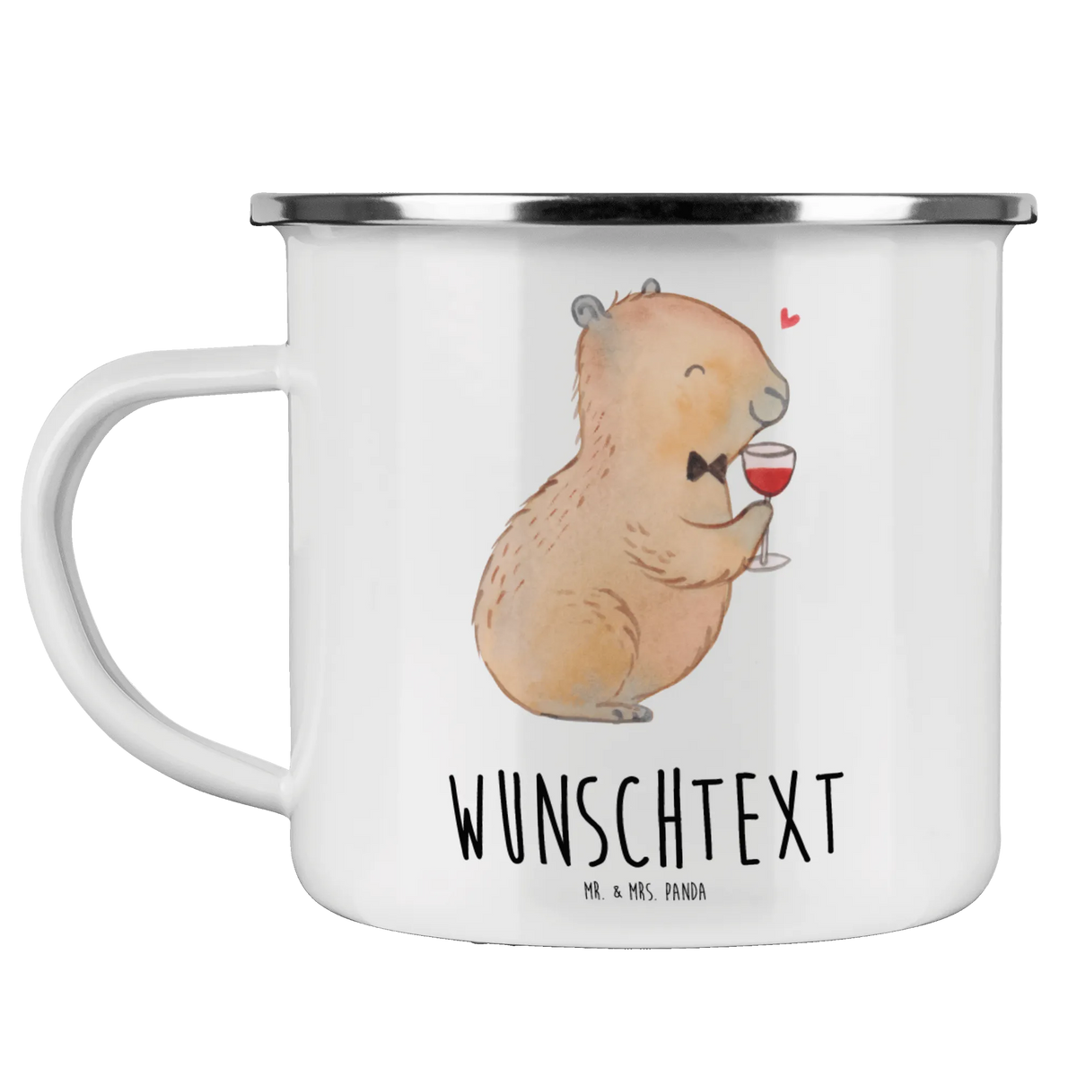 Personalised enamel cup Capybara wine small animals, cute, funny, cute animal motives, hand drawn, small world, funny sayings, good mood, happy, gifts, gift ideas, special gifts, animal lover, card