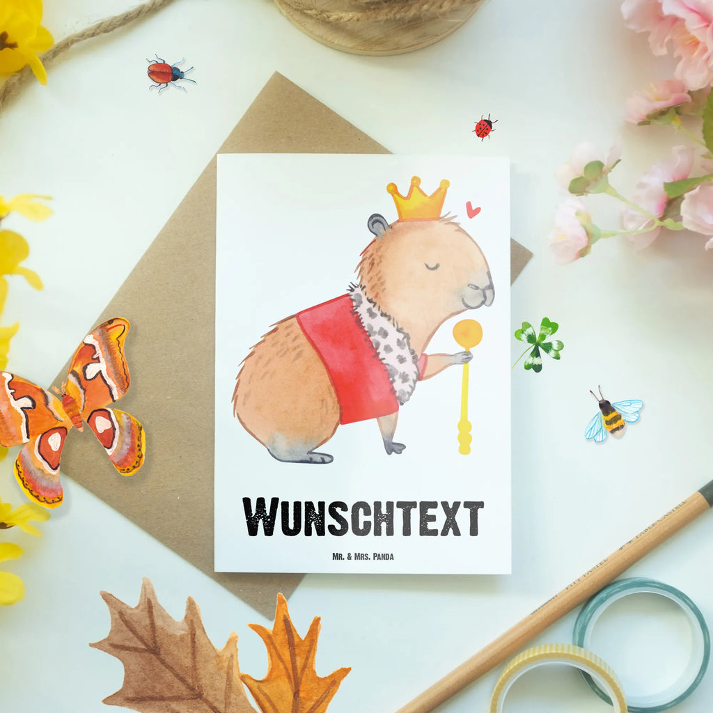 Spersonalizowana kartka z życzeniami Kapibara król Motywy zwierzęce, dobra energia, zabawne powiedzonka, zwierzęta