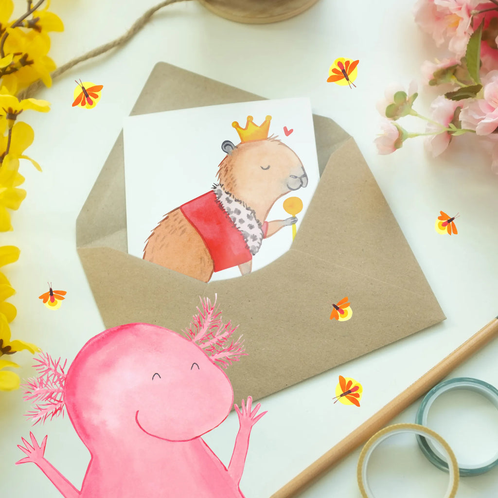 Spersonalizowana kartka z życzeniami Kapibara król Motywy zwierzęce, dobra energia, zabawne powiedzonka, zwierzęta