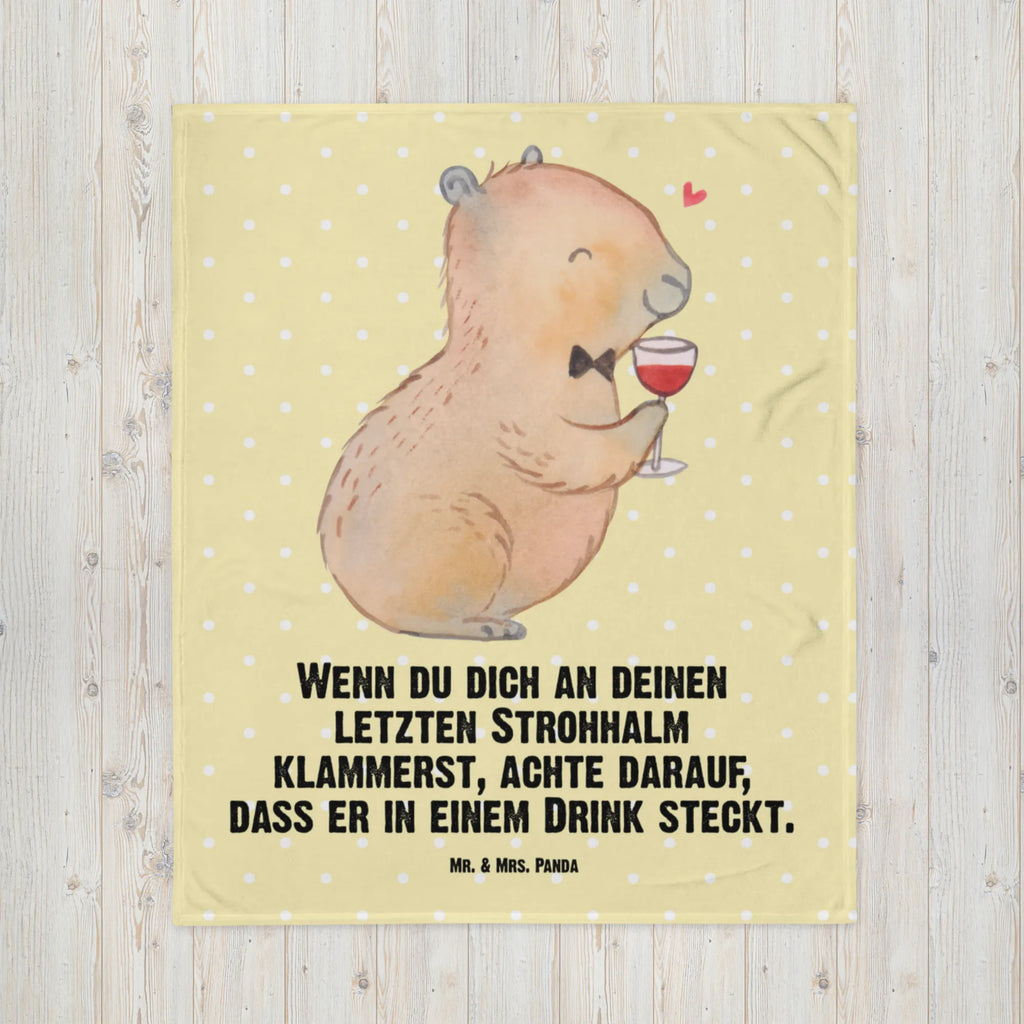 Baby blanket Capybara wine small animals, cute, funny, cute animal motives, hand drawn, small world, funny sayings, good mood, happy, gifts, gift ideas, special gifts, animal lover, card