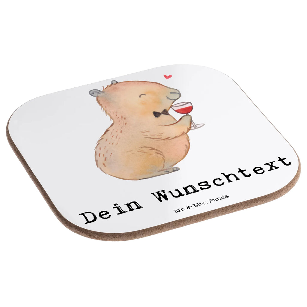 Personalised coaster Capybara wine small animals, cute, funny, cute animal motives, hand drawn, small world, funny sayings, good mood, happy, gifts, gift ideas, special gifts, animal lover, card