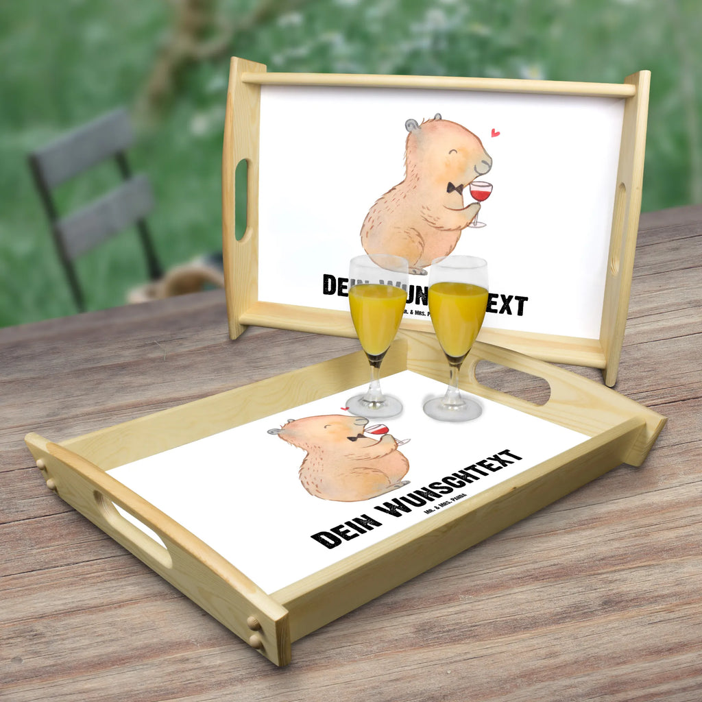 Personalised serving tray Capybara wine small animals, cute, funny, cute animal motives, hand drawn, small world, funny sayings, good mood, happy, gifts, gift ideas, special gifts, animal lover, card