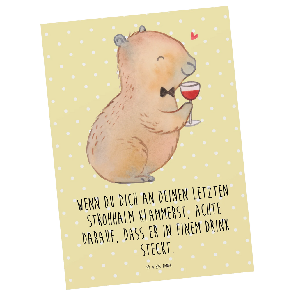Postcard Capybara wine letter, invitation, invitation card, postcards, card, gift, Postcard, paper, gift card, small animals, cute, funny, cute animal motives, hand drawn, small world, funny sayings, good mood, happy, gifts, gift ideas, special gifts, animal lover