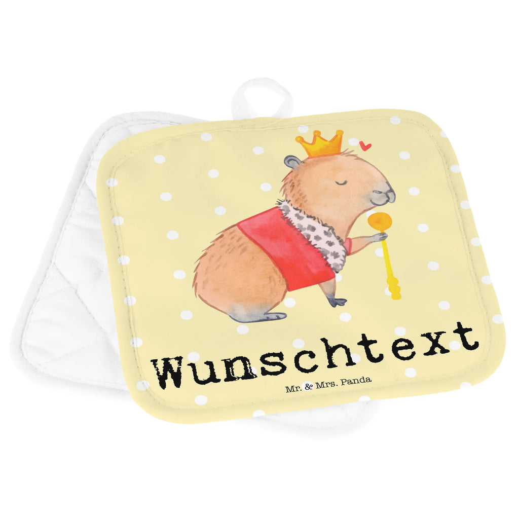 Personalised pot holder Capybara King small animals, cute, funny, cute animal motives, hand drawn, small world, funny sayings, good mood, happy, gifts, gift ideas, special gifts, animal lover, card