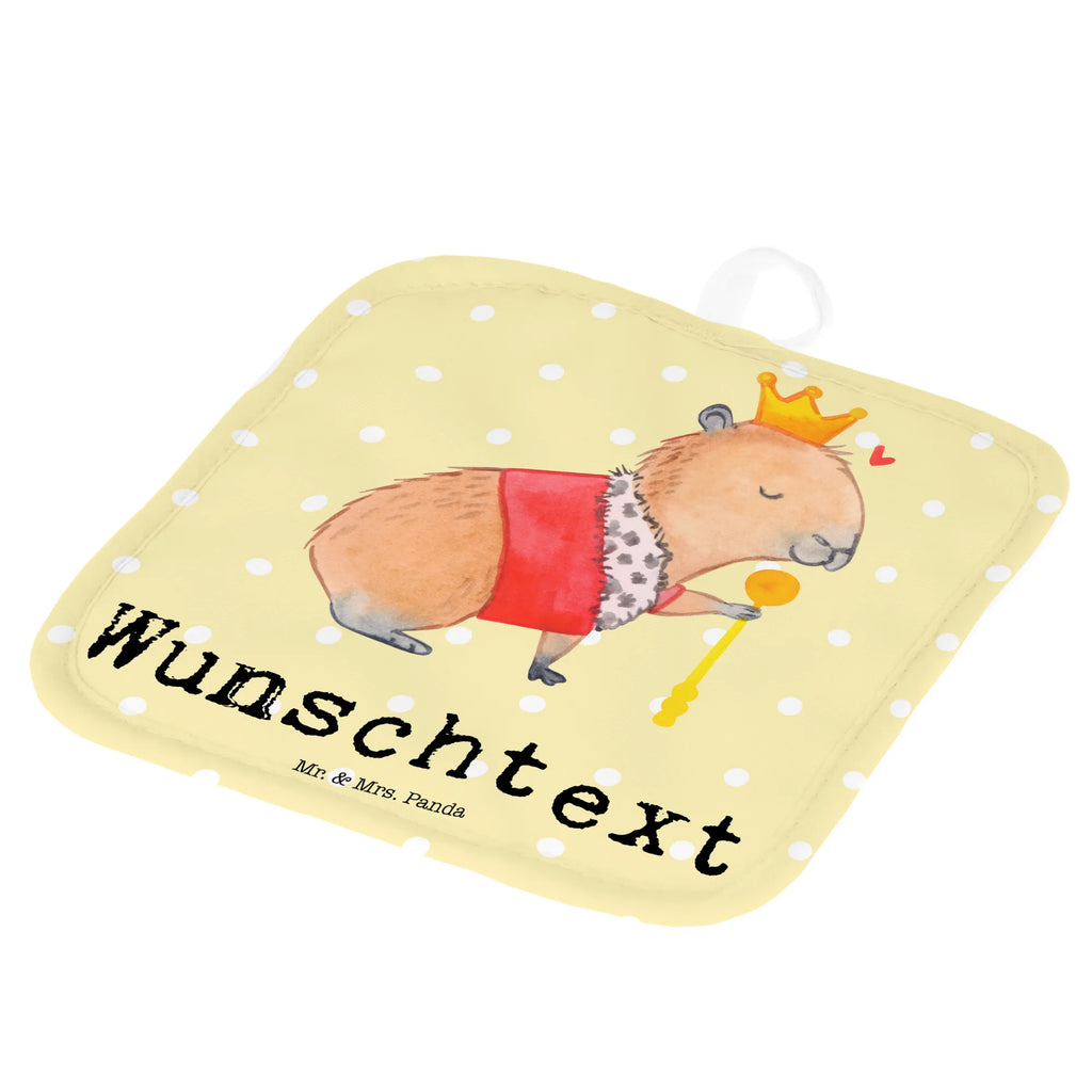 Personalised pot holder Capybara King small animals, cute, funny, cute animal motives, hand drawn, small world, funny sayings, good mood, happy, gifts, gift ideas, special gifts, animal lover, card