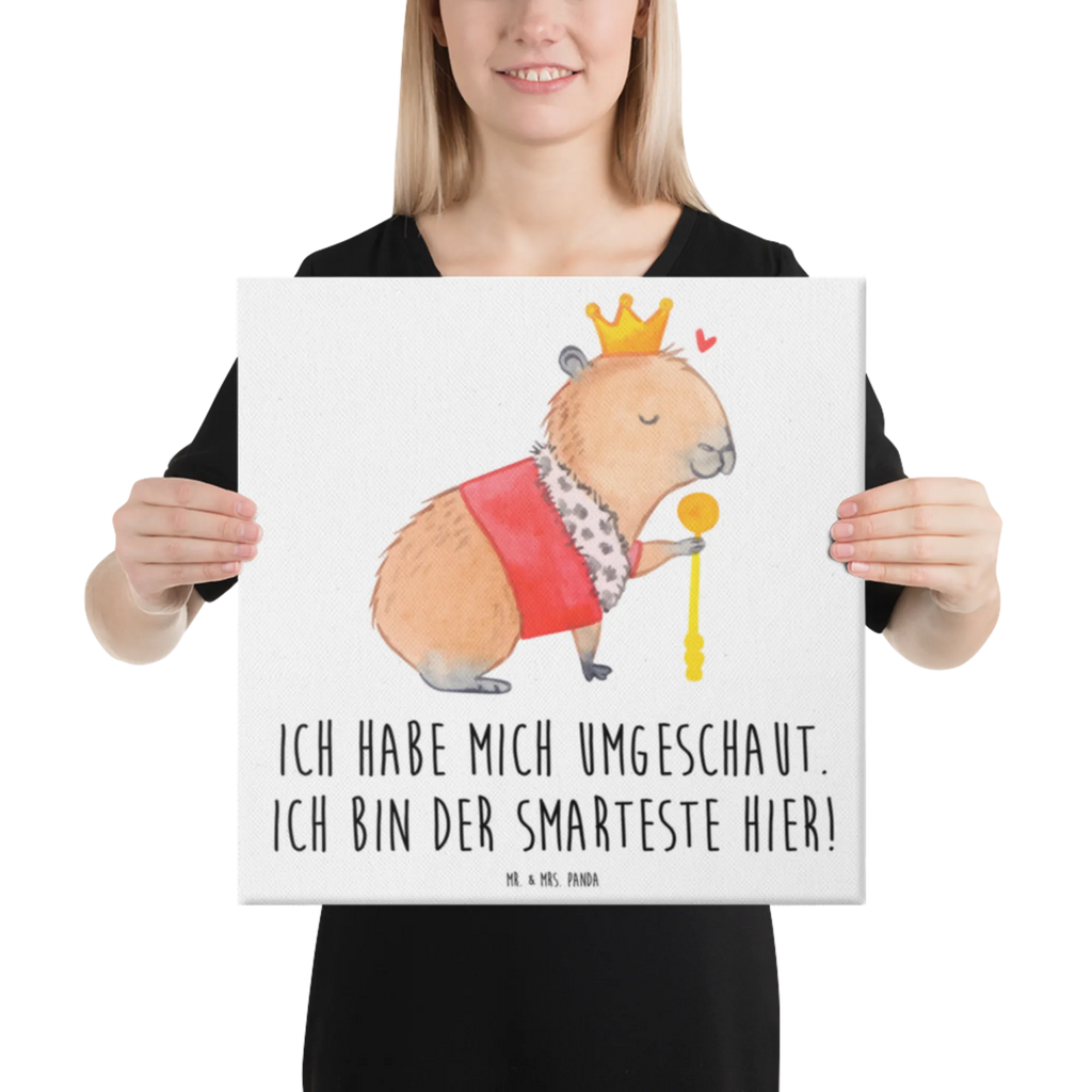 Canvas picture Capybara King Kunstdruck, Leinwand, Gute Laune, Tiermotive, Lustige Sprüche, Tiere, König, Capybara