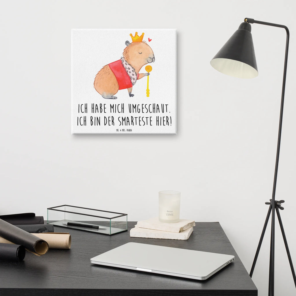 Canvas picture Capybara King Kunstdruck, Leinwand, Gute Laune, Tiermotive, Lustige Sprüche, Tiere, König, Capybara