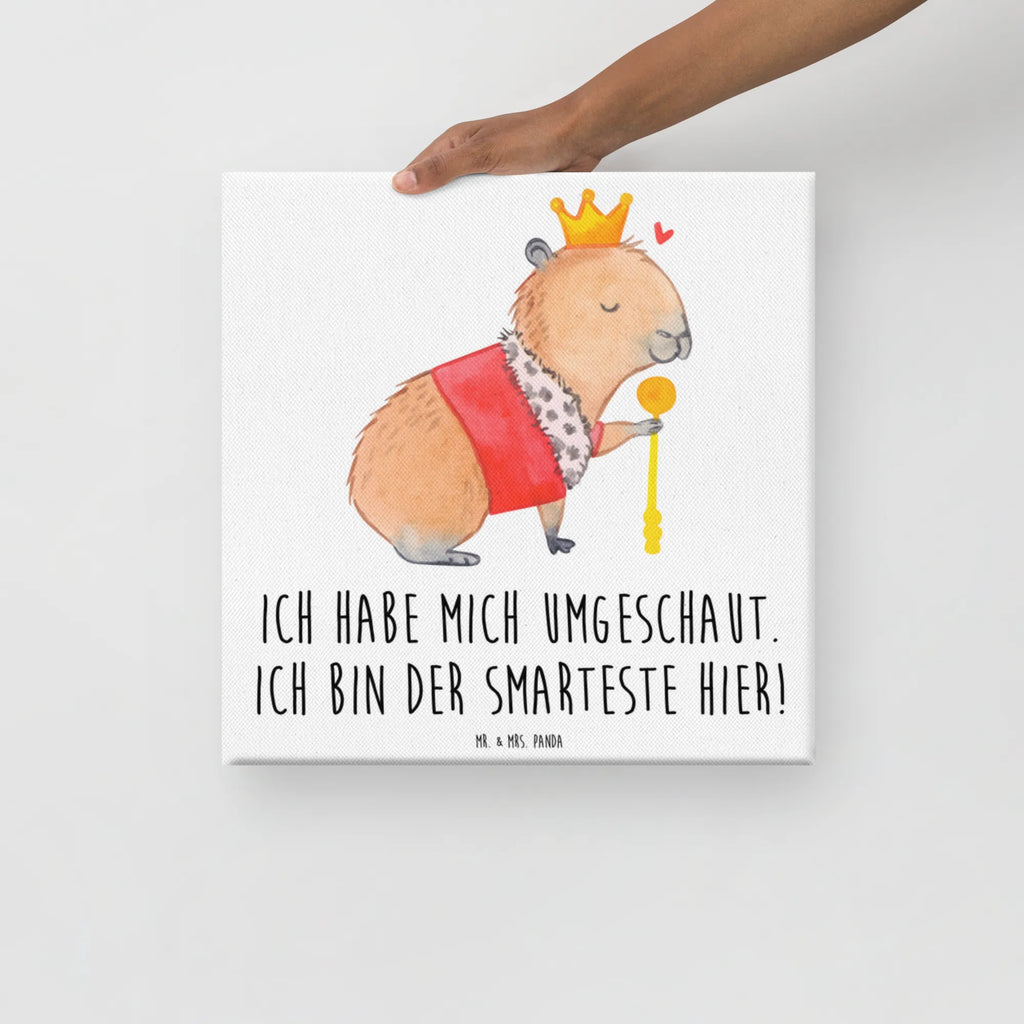 Canvas picture Capybara King Kunstdruck, Leinwand, Gute Laune, Tiermotive, Lustige Sprüche, Tiere, König, Capybara