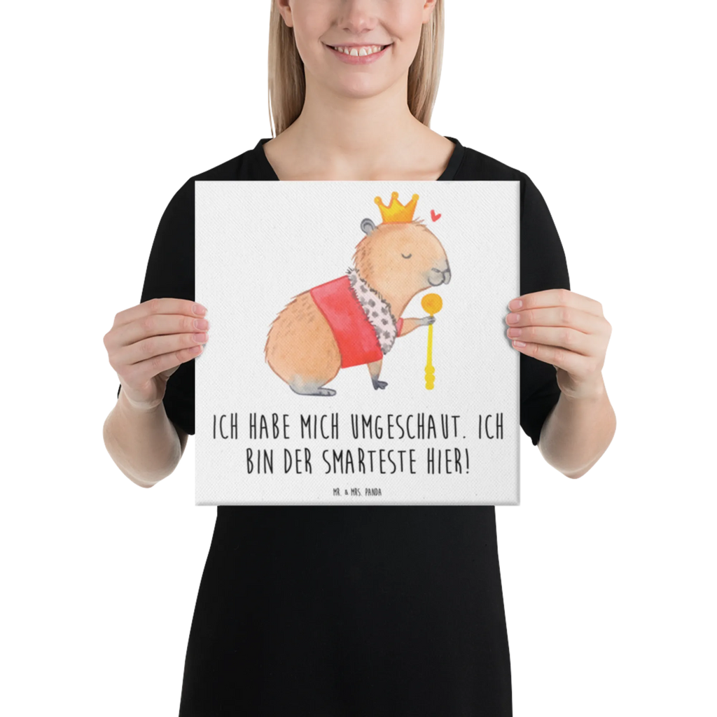 Canvas picture Capybara King Kunstdruck, Leinwand, Gute Laune, Tiermotive, Lustige Sprüche, Tiere, König, Capybara