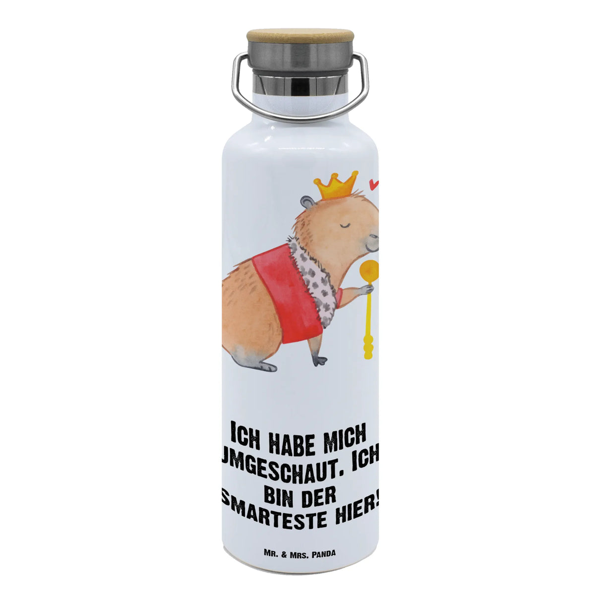 Drinks bottle Capybara King small animals, cute, funny, cute animal motives, hand drawn, small world, funny sayings, good mood, happy, gifts, gift ideas, special gifts, animal lover, card