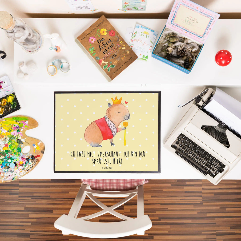 Podkładka na biurko Kapibara król Schreibunterlage, Schreibtischauflage, Schreibtisch Unterlagen, Bürobedarf, Schreibwaren, Schreibtischunterlage Groß, Büroartikel, Tiermotive, Gute Laune, lustige Sprüche, Tiere, Capybara, König