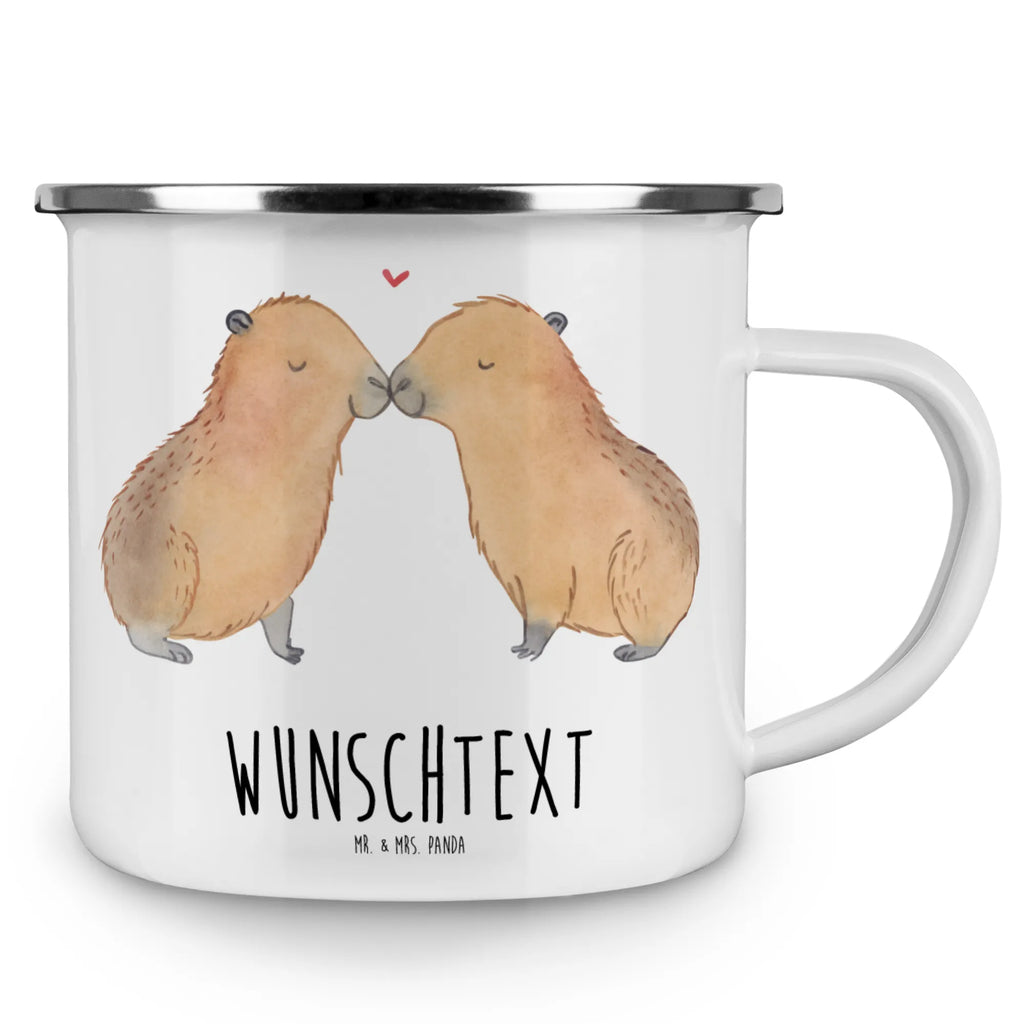 Spersonalizowany kubek emaliowany kapibara miłość Motywy zwierzęce, dobra energia, zabawne powiedzonka, zwierzęta