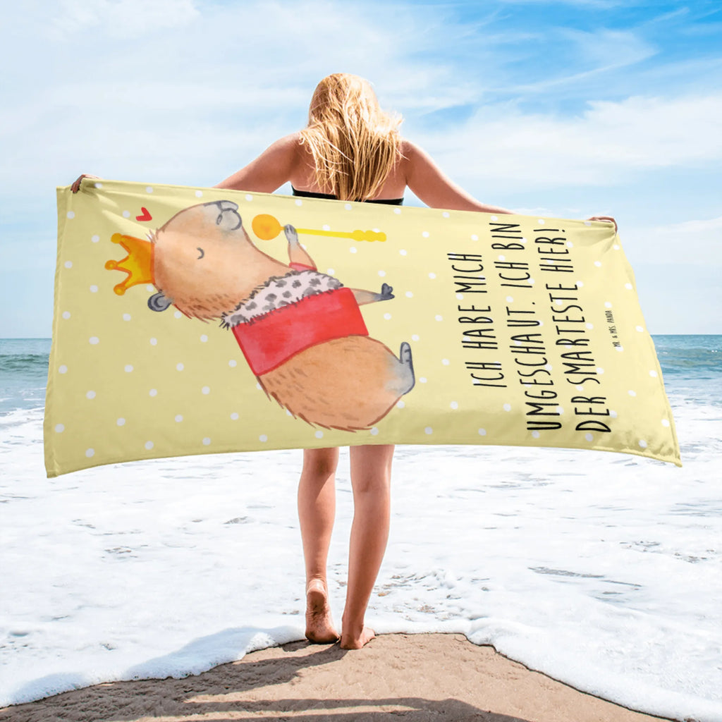 XL bath towel Capybara King extra large swim towel, large beach towel, luxury bath sheet, spa towel, oversized towel, XL bath towel, small animals, cute, funny, cute animal motives, hand drawn, small world, funny sayings, good mood, happy, gifts, gift ideas, special gifts, animal lover, card