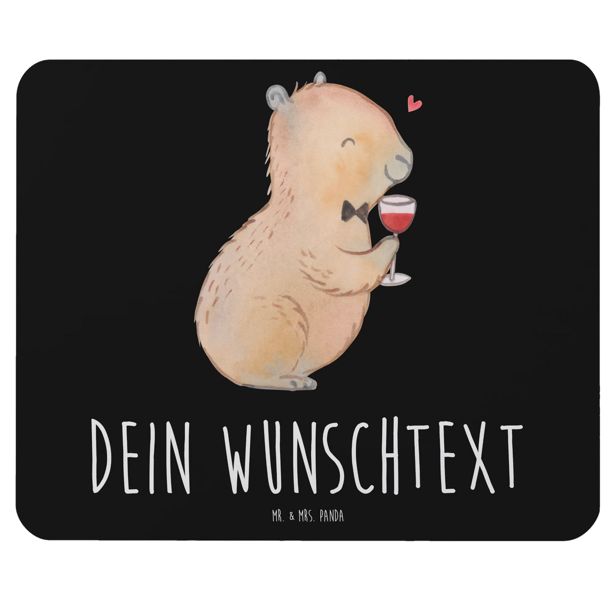 Personalised mouse mat Capybara wine small animals, cute, funny, cute animal motives, hand drawn, small world, funny sayings, good mood, happy, gifts, gift ideas, special gifts, animal lover, card