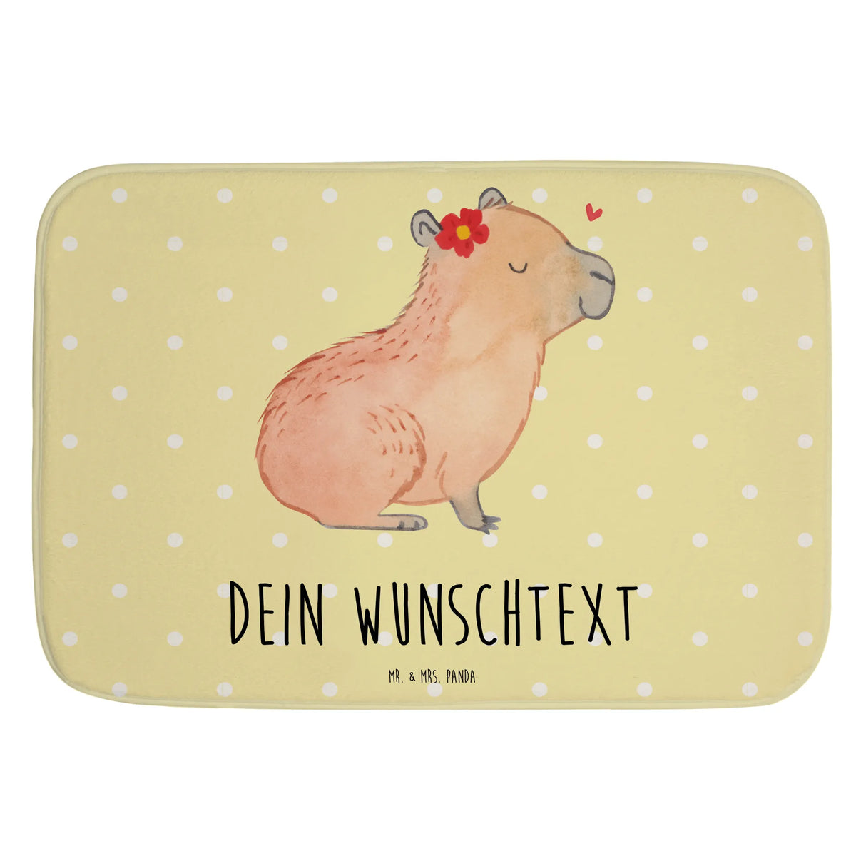 Personalised bath mat Capybara flower card, gift ideas, gifts, small animals, cute, cute animal motives, hand drawn, funny sayings, good mood, special gifts, animal lover
