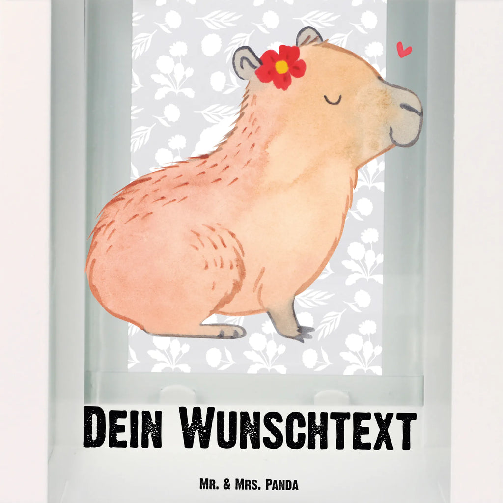 Personalized Decor Lantern Capybara flower small animals, cute, funny, cute animal motives, hand drawn, small world, funny sayings, good mood, happy, gifts, gift ideas, special gifts, animal lover, card
