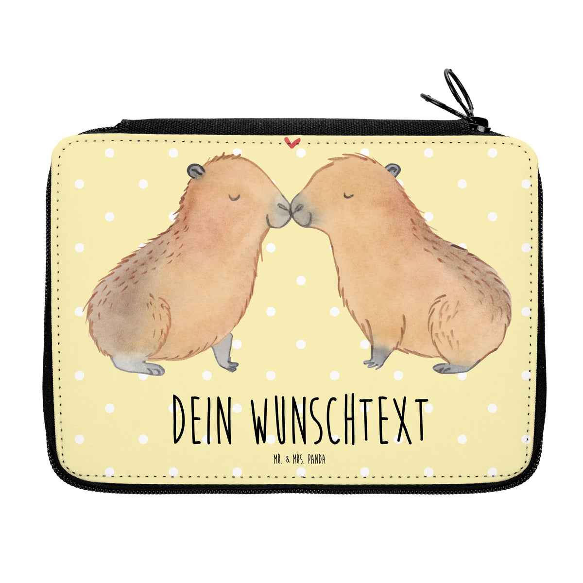 Personalised leather folder Capybara love small animals, cute, funny, cute animal motives, hand drawn, small world, funny sayings, good mood, happy, gifts, gift ideas, special gifts, animal lover, card