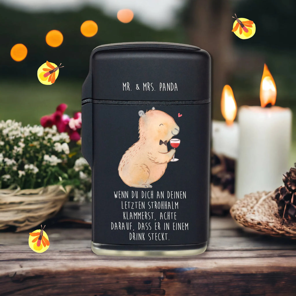 Lighter Capybara wine small animals, cute, funny, cute animal motives, hand drawn, small world, funny sayings, good mood, happy, gifts, gift ideas, special gifts, animal lover, card