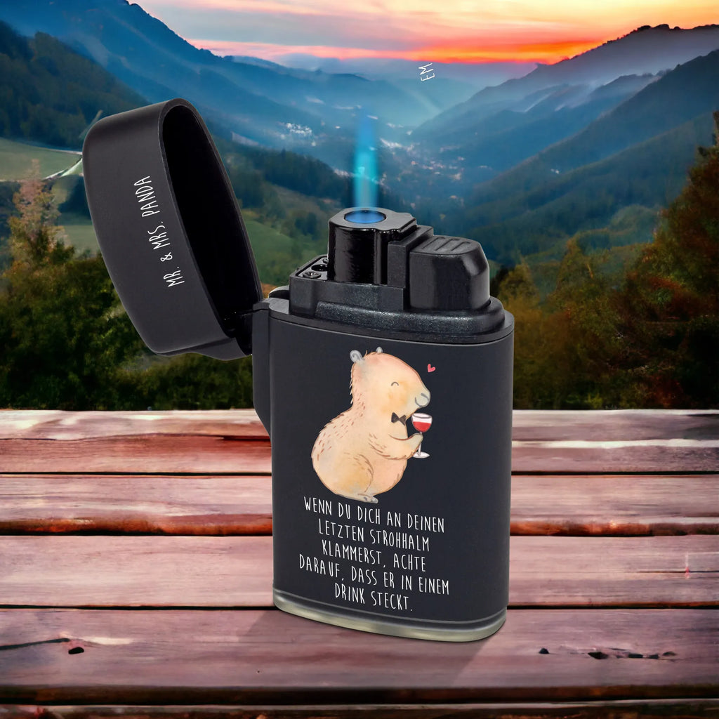 Lighter Capybara wine small animals, cute, funny, cute animal motives, hand drawn, small world, funny sayings, good mood, happy, gifts, gift ideas, special gifts, animal lover, card