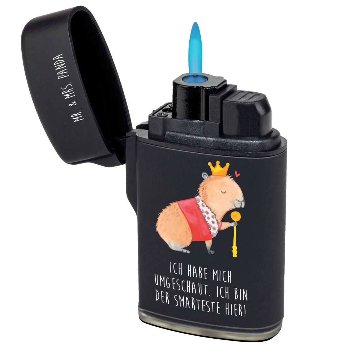 Lighter Capybara King small animals, cute, funny, cute animal motives, hand drawn, small world, funny sayings, good mood, happy, gifts, gift ideas, special gifts, animal lover, card