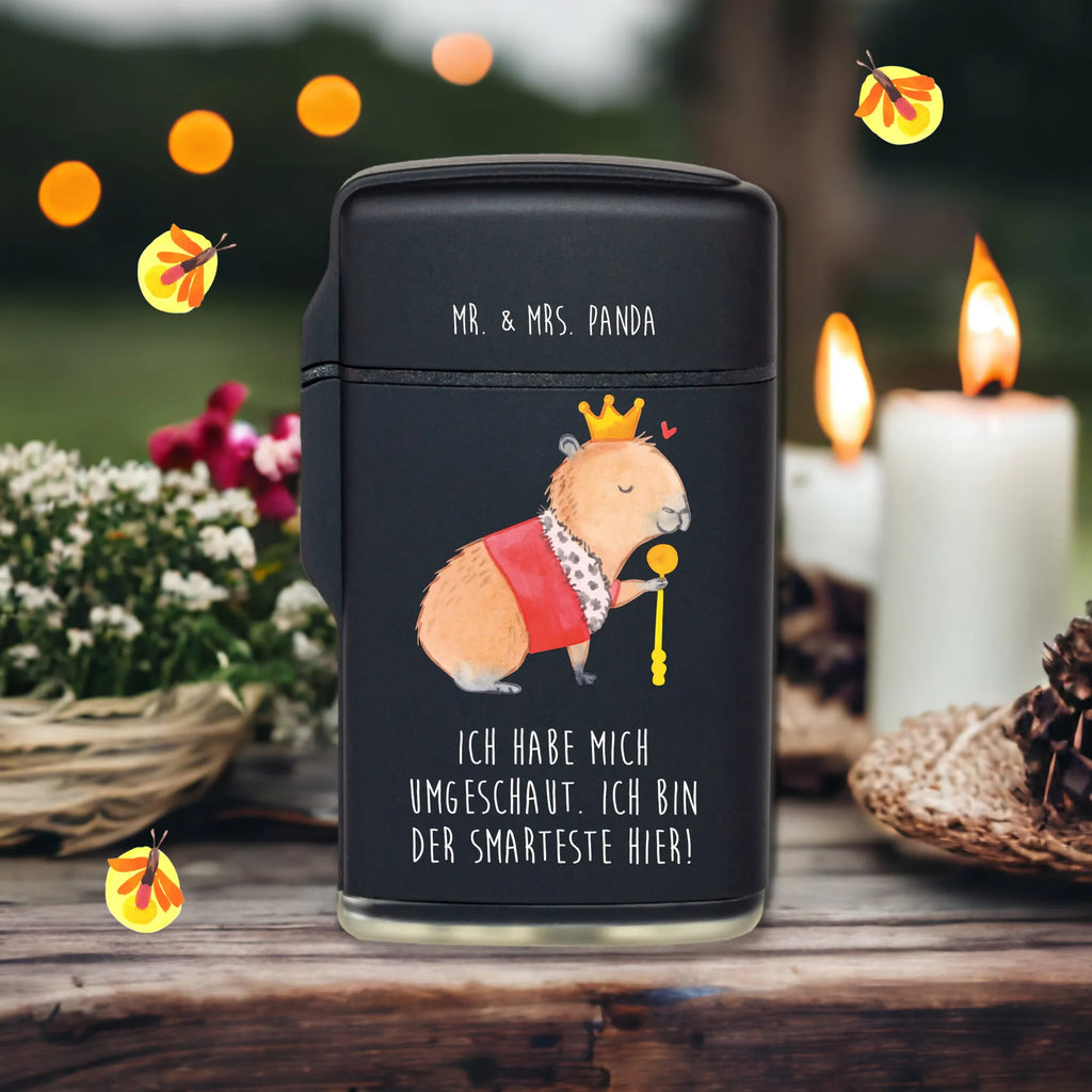 Lighter Capybara King small animals, cute, funny, cute animal motives, hand drawn, small world, funny sayings, good mood, happy, gifts, gift ideas, special gifts, animal lover, card