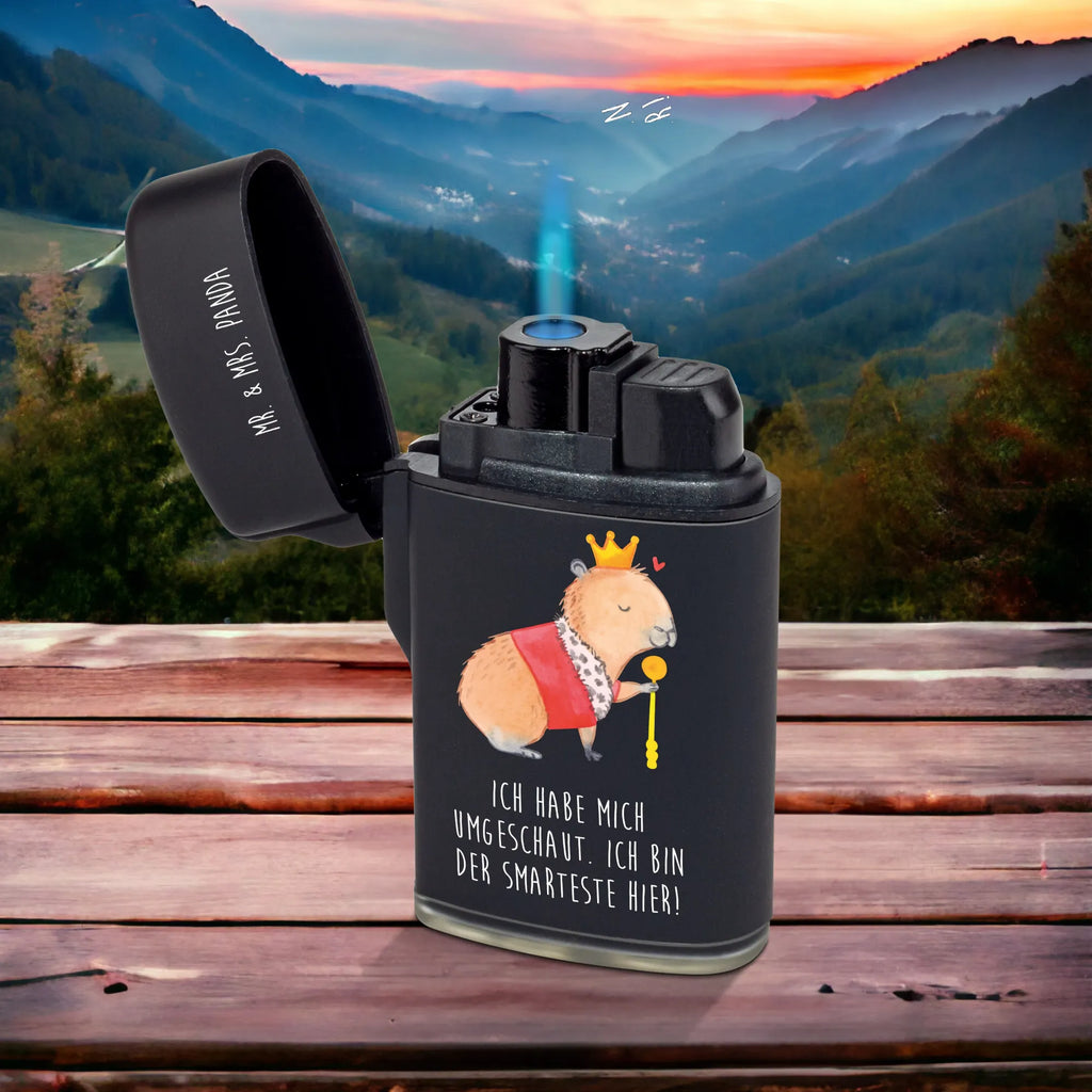Lighter Capybara King small animals, cute, funny, cute animal motives, hand drawn, small world, funny sayings, good mood, happy, gifts, gift ideas, special gifts, animal lover, card