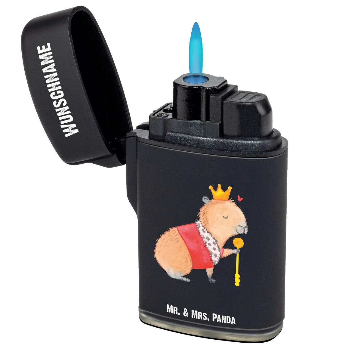 Personalisiertes Feuerzeug Capybara König Feuerzeug Personalisiert, Personalisierbares Feuerzeug, Gasfeuerzeug personalisiert, Individuelles Feuerzeug, Personalisiertes Feuerzeug, Feuerzeug mit Name, Lustige Sprüche, Tiere, Tiermotive, Gute Laune, Capybara, König
