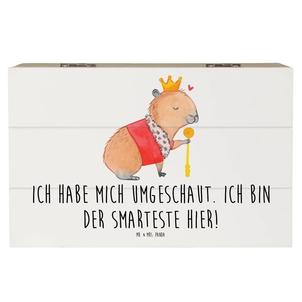 Wooden chest Capybara King card, small animals, cute, cute animal motives, gifts, hand drawn, funny sayings, good mood, special gifts, animal lover, gift ideas