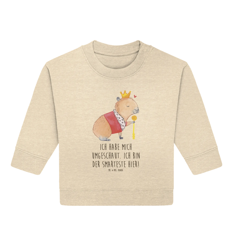 Organic Baby Pullover Capybara King Baby Sweatshirt, Baby Bullover, Tiermotive, Gute Laune, lustige Sprüche, Tiere, König, Capybara