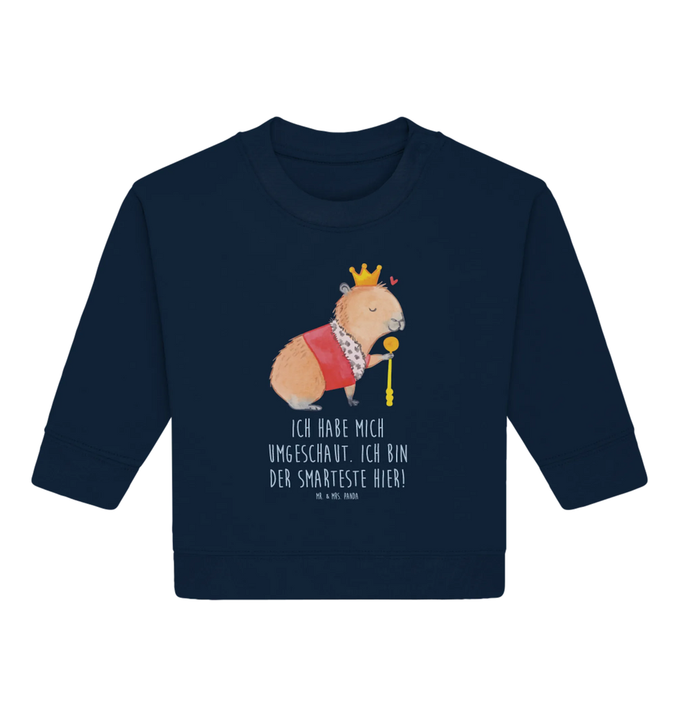 Organic Baby Pullover Capybara King Baby Sweatshirt, Baby Bullover, Tiermotive, Gute Laune, lustige Sprüche, Tiere, König, Capybara
