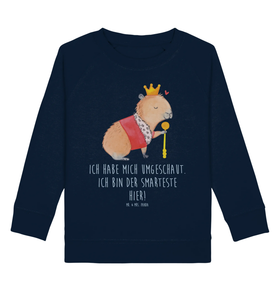 Organic Kinder Pullover Capybara König Kinder Pullover, Kinder Sweatshirt, Lustige Sprüche, Tiere, Tiermotive, Gute Laune, Capybara, König