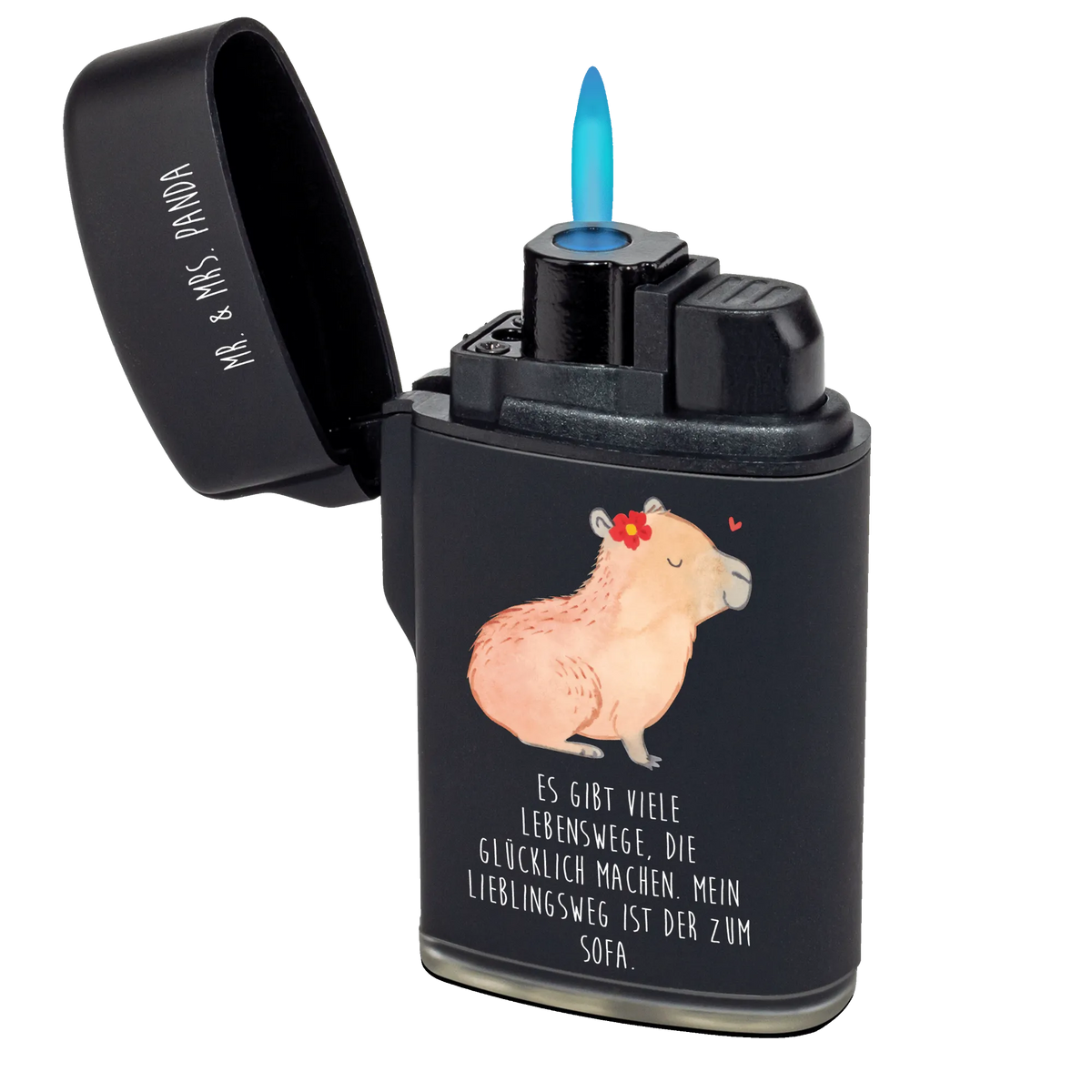 Lighter Capybara flower small animals, cute, funny, cute animal motives, hand drawn, small world, funny sayings, good mood, happy, gifts, gift ideas, special gifts, animal lover, card