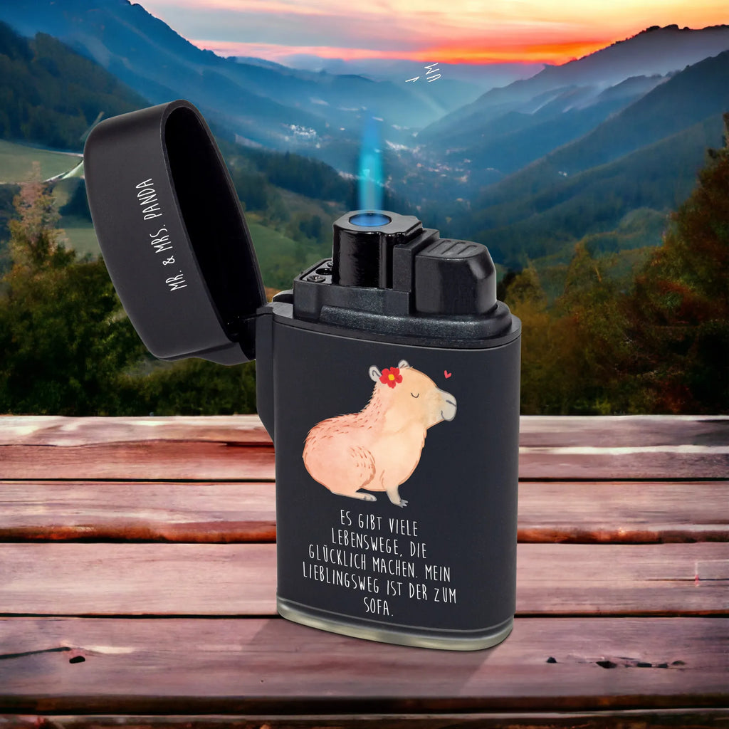 Zapalniczka Kapibara kwiat Motywy zwierzęce, dobra energia, zabawne powiedzonka, zwierzęta