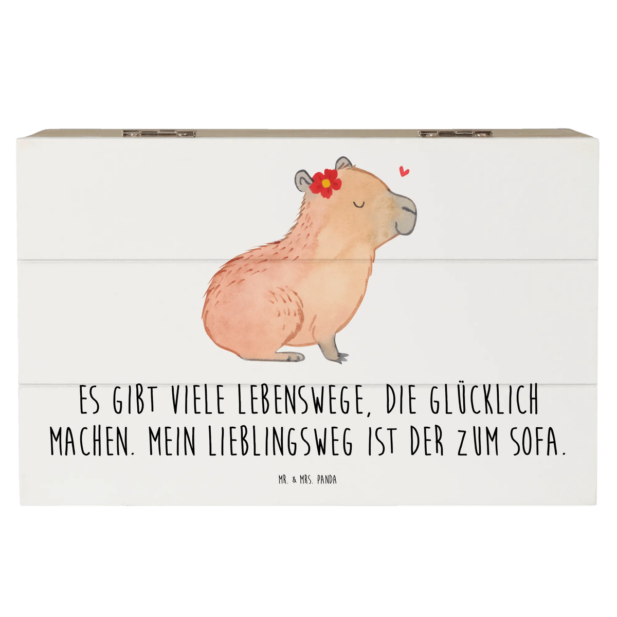 Wooden chest Capybara flower card, small animals, cute, cute animal motives, gifts, hand drawn, funny sayings, good mood, special gifts, animal lover, gift ideas