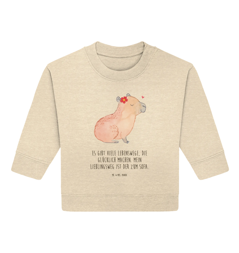 Organic Baby Pullover Capybara flower Baby Bullover, Baby Sweatshirt, Tiermotive, Gute Laune, lustige Sprüche, Tiere, Capybara