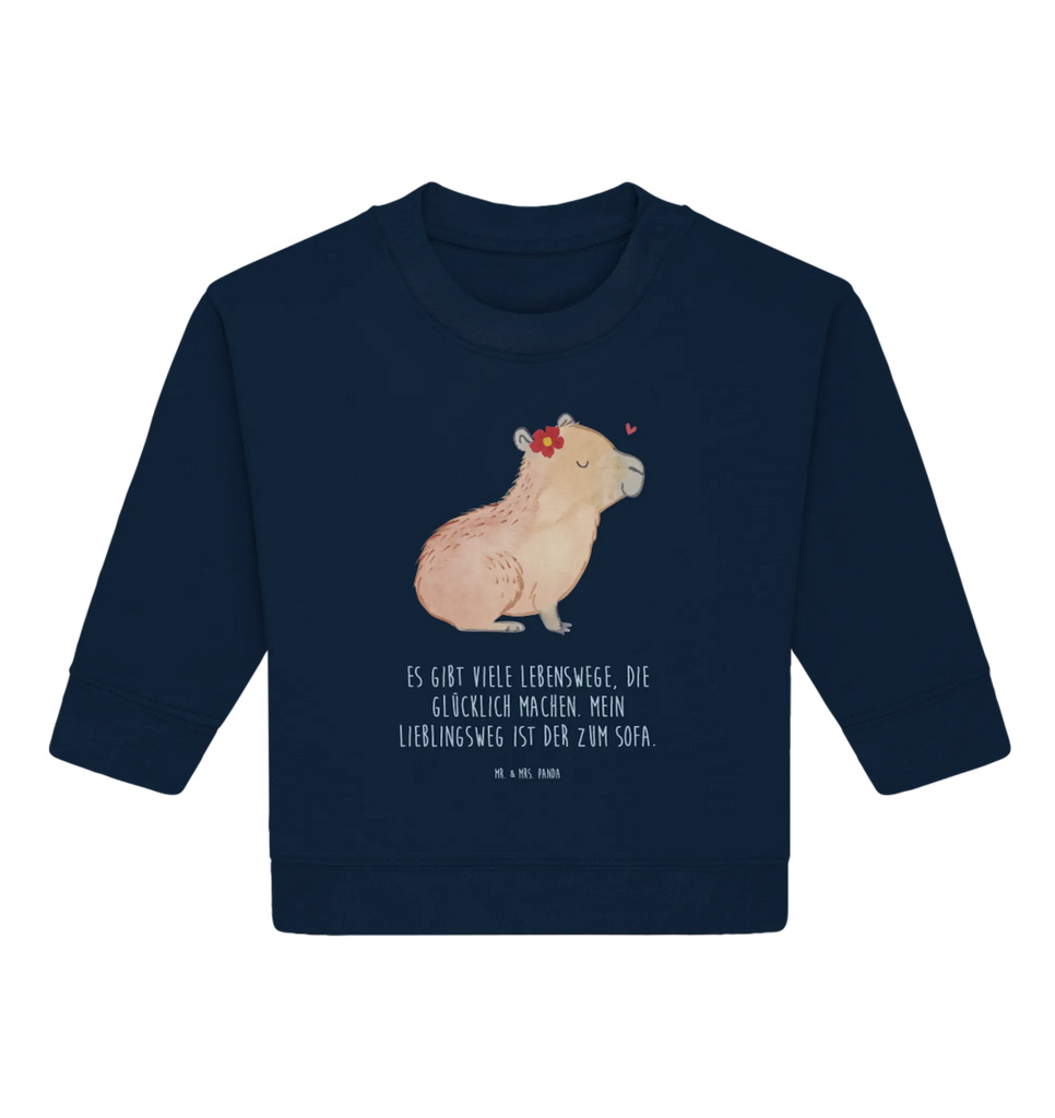 Organic Baby Pullover Capybara flower Baby Bullover, Baby Sweatshirt, Tiermotive, Gute Laune, lustige Sprüche, Tiere, Capybara