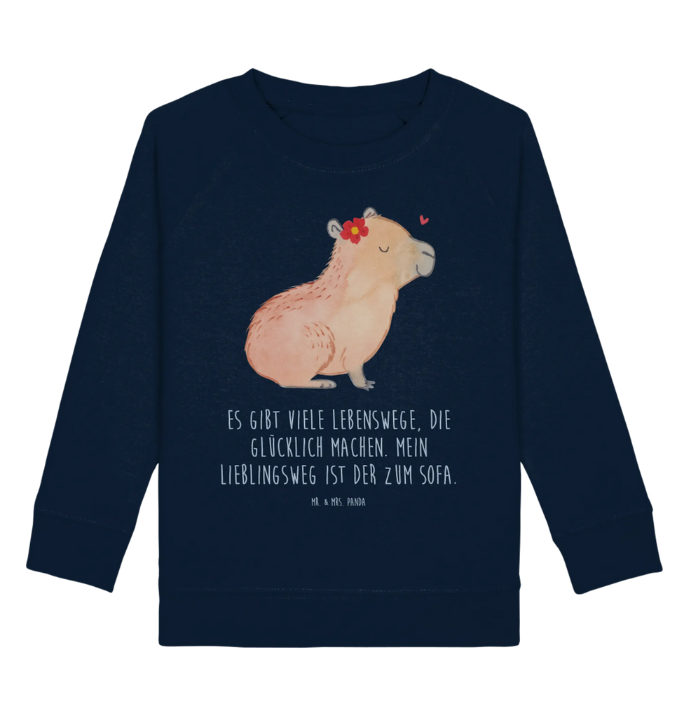 Organic Kinder Pullover Capybara Blume Kinder Sweatshirt, Kinder Pullover, Lustige Sprüche, Tiere, Tiermotive, Gute Laune, Capybara