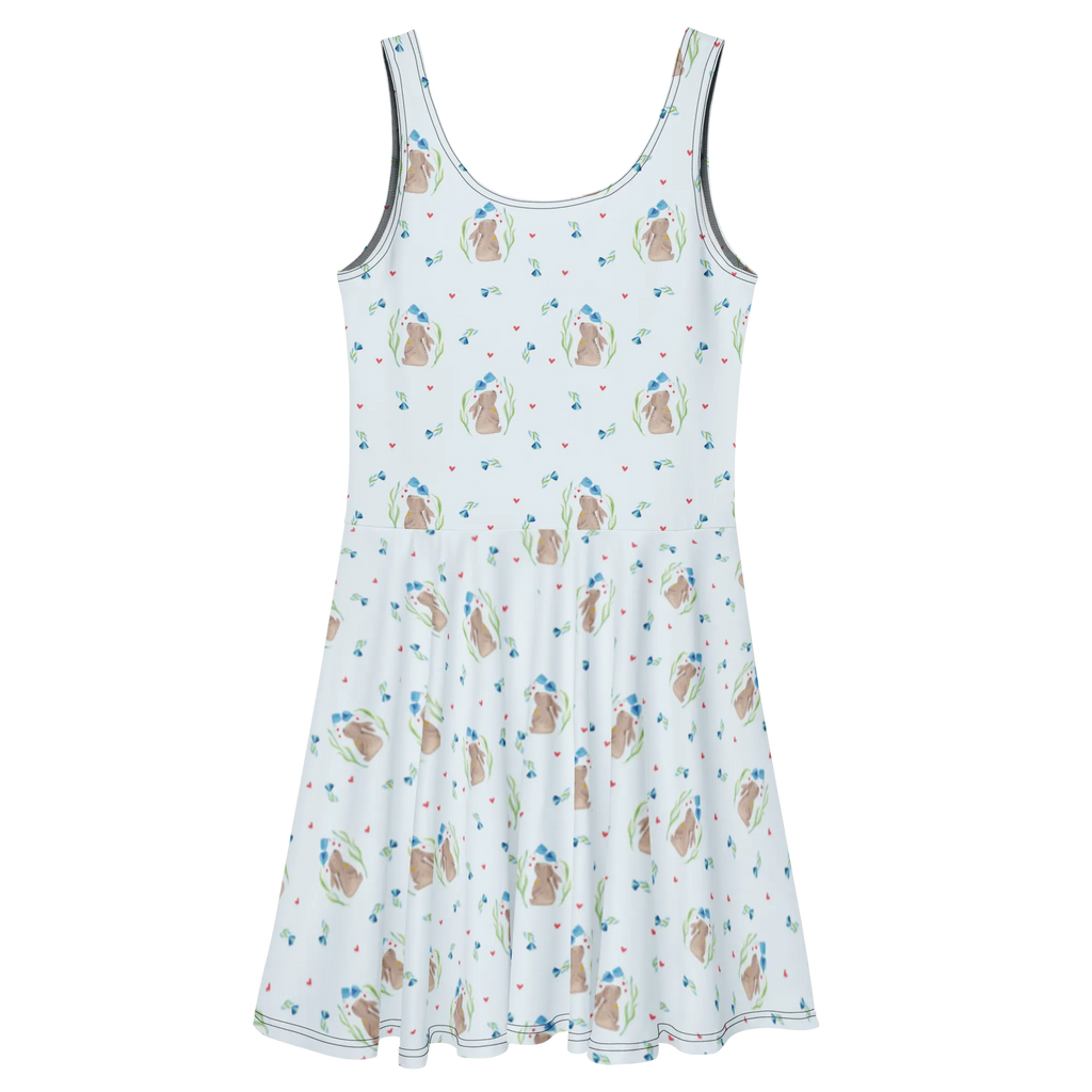 Summer dress Hare flower Skaterkleid, Kleid, Sommerkleid, Ostern, Osterhase, Ostergeschenke, Osternest, Osterdeko, Geschenke zu Ostern, Ostern Geschenk, Ostergeschenke Kinder, Ostern Kinder, erstes Kind, Kaninchen, Hase, Hoffnung, Kind, Geburt, Kindergeburtstag, Träume, Taufgeschenk, Geburtstag, Schwangerschaft, Taufe