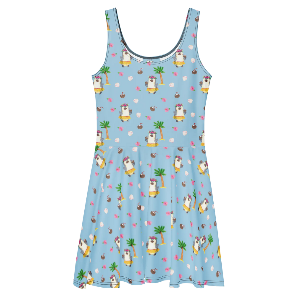 Sommerkleid Pinguin Kokosnuss Muster Sommerkleid, Skaterkleid, Kleid, Pinguin, Hawaii, Pinguine, Kokosnuss, Aloha, Urlaub