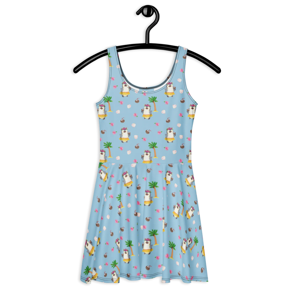 Sommerkleid Pinguin Kokosnuss Muster Sommerkleid, Skaterkleid, Kleid, Pinguin, Hawaii, Pinguine, Kokosnuss, Aloha, Urlaub