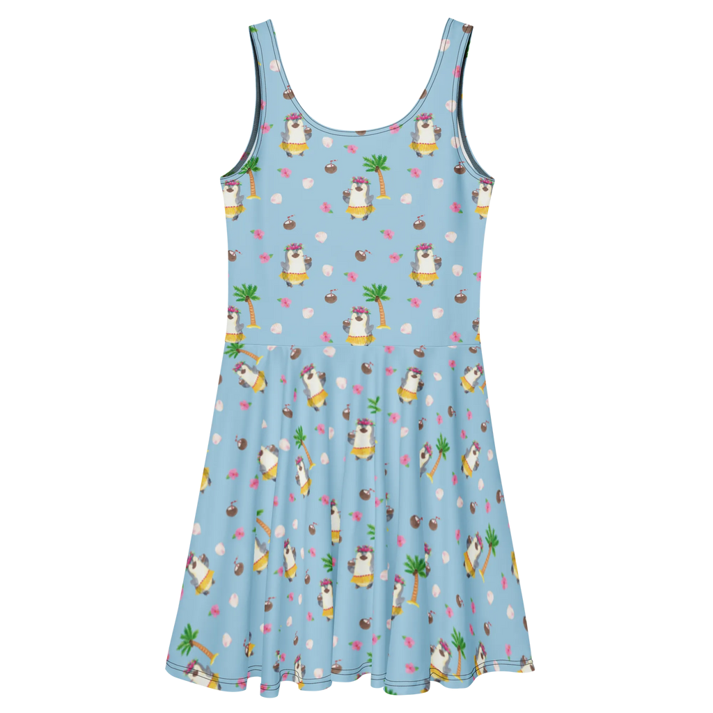 Sommerkleid Pinguin Kokosnuss Muster Sommerkleid, Skaterkleid, Kleid, Pinguin, Hawaii, Pinguine, Kokosnuss, Aloha, Urlaub