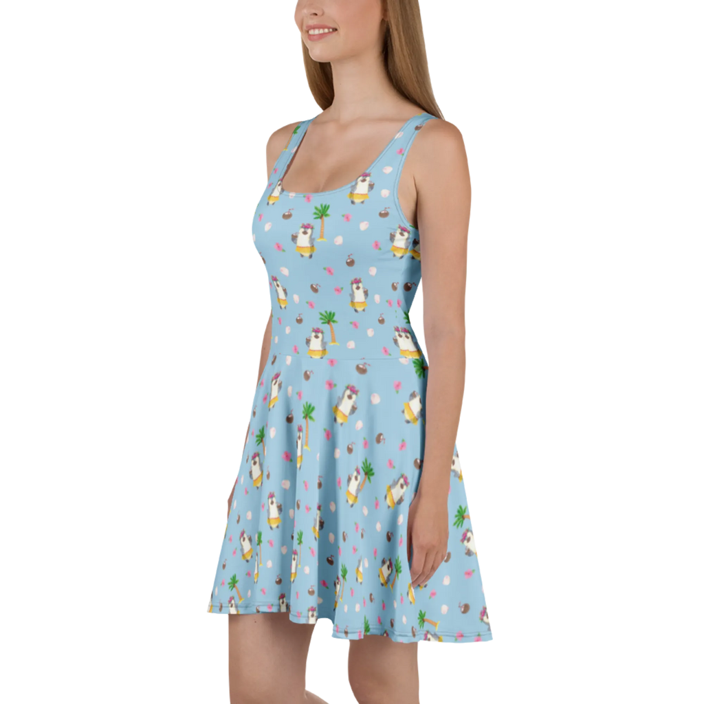 Sommerkleid Pinguin Kokosnuss Muster Sommerkleid, Skaterkleid, Kleid, Pinguin, Hawaii, Pinguine, Kokosnuss, Aloha, Urlaub